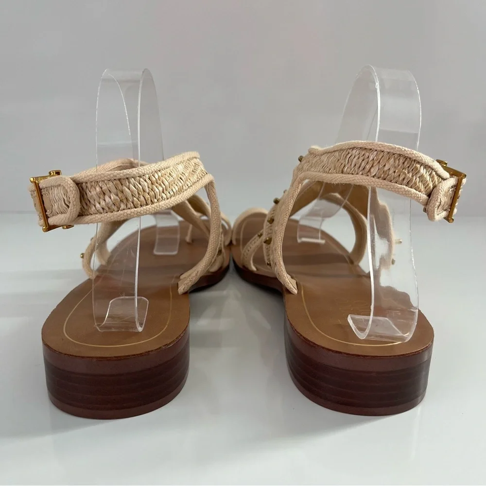 FRANCO SARTO Ina Toe Loop Sandal In Natural Raffia NEW - Picture 9 of 12